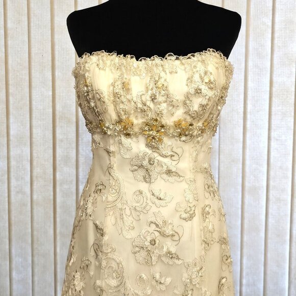 Anjolique Ivory Strapless Wedding Dress 8 - Picture 1 of 7